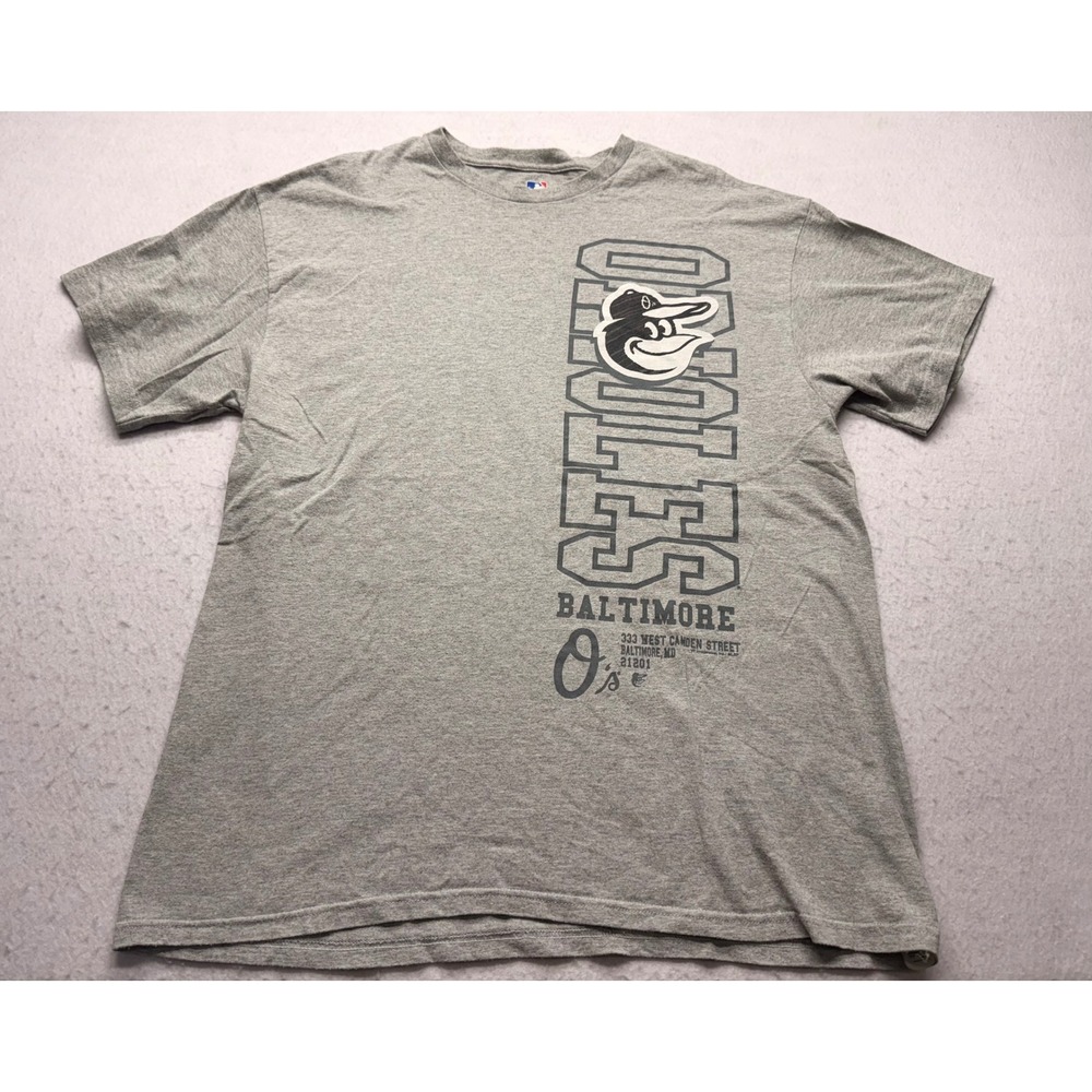 MLB Baltimore Orioles T-Shirt Mens XL Gray Graphic Camden Yards Short Sleeve Tee